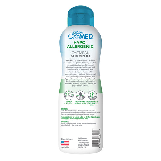 TropiClean Oxymed Хипоалергенен Шампоан с Овесени Ядки