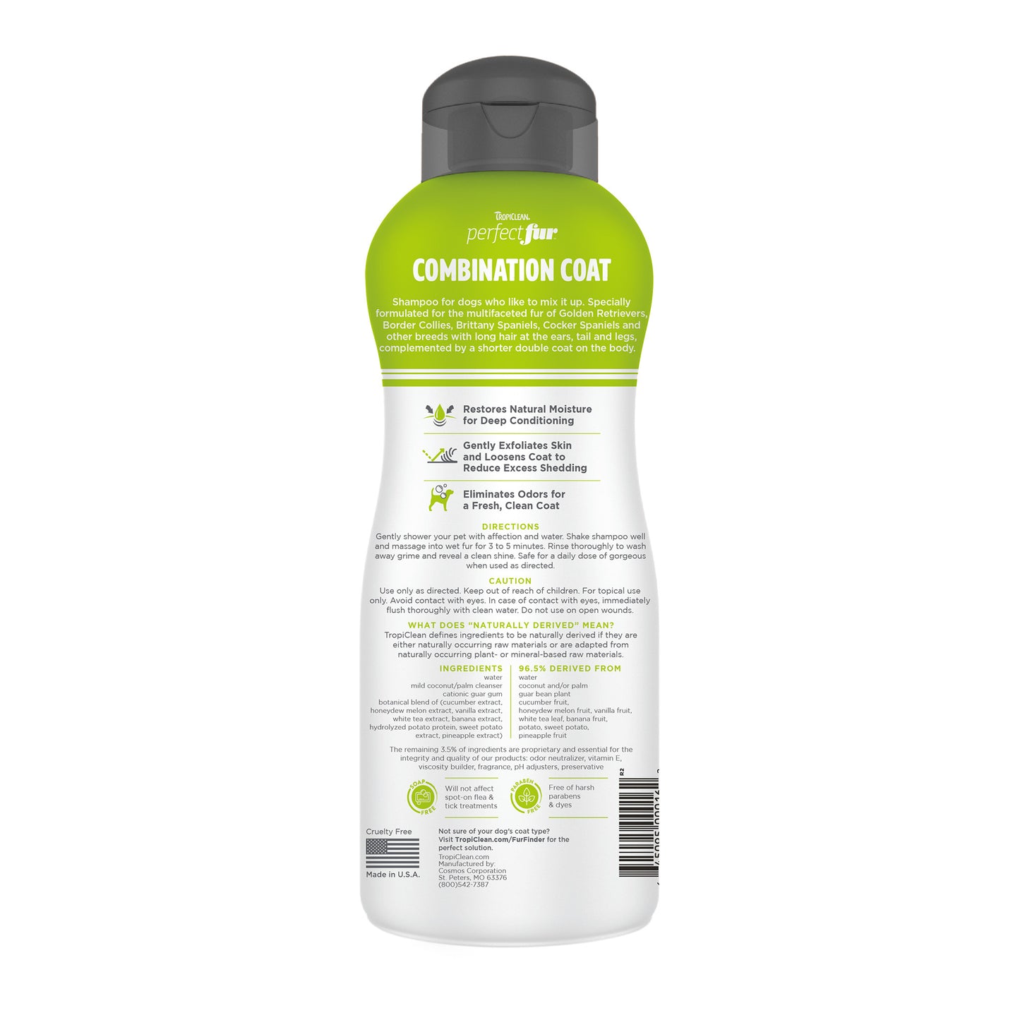 TropiClean PerfectFur Шампоан за Голдън Ретривър, Коли и др.