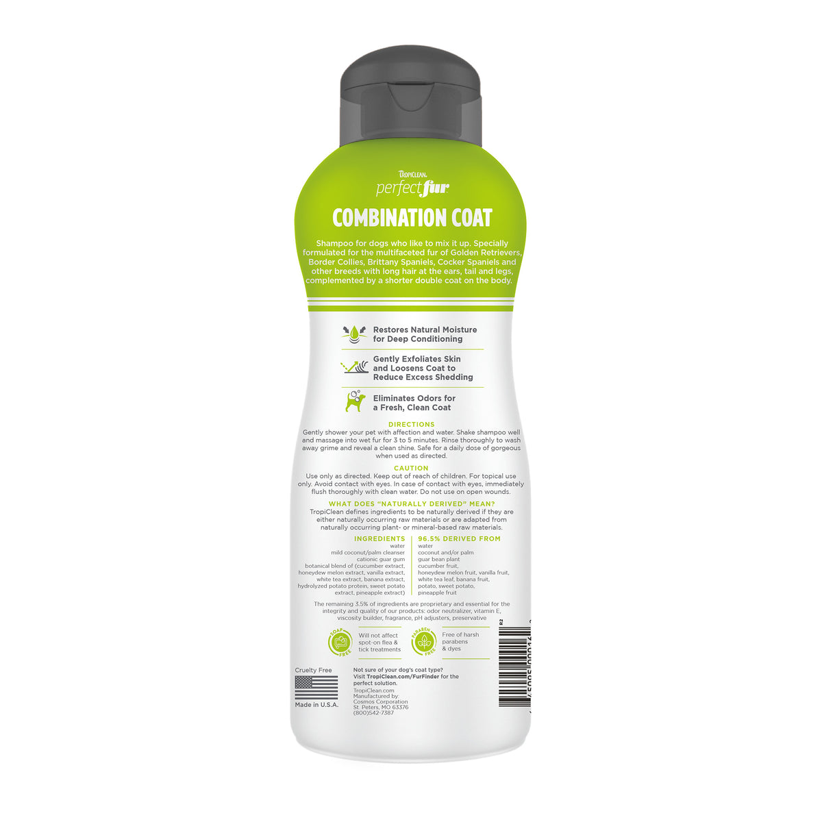 TropiClean PerfectFur Шампоан за Голдън Ретривър, Коли и др.