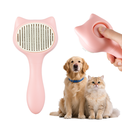Uniq Pets Grooming BeautyCare Cat-Shaped Comb розов груминг гребен за котки