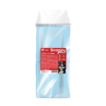 Snappy Hygienic Pet Pads сини хигиенни подложки за домашни любимци, 45 x 60 cm, 20 броя