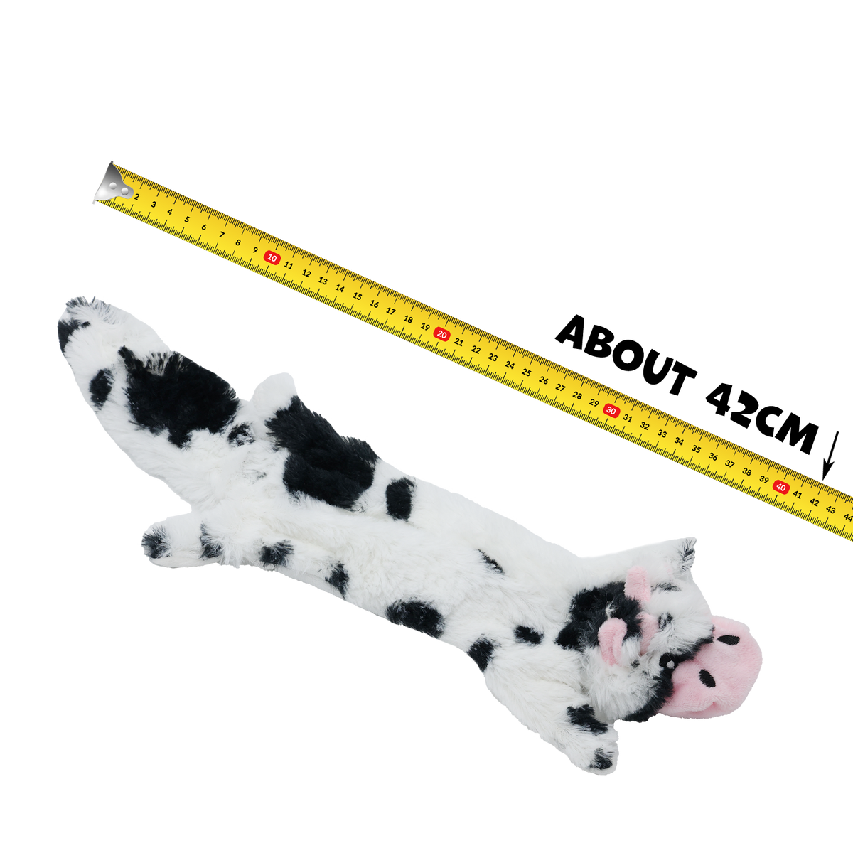 UniQ Pets Rustly Cow - шумоляща плюшена играчка за куче 42 x 13 cm