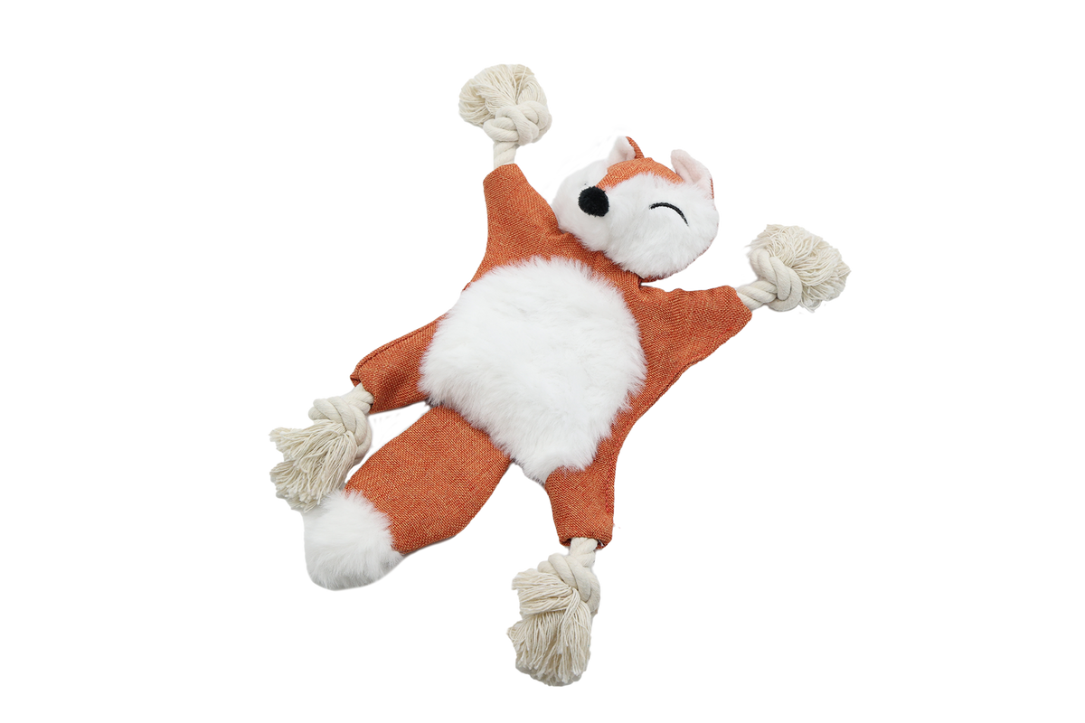UniQ Pets Rustly Fox with Ropes - плюшена играчка за куче 28 x 26 cm