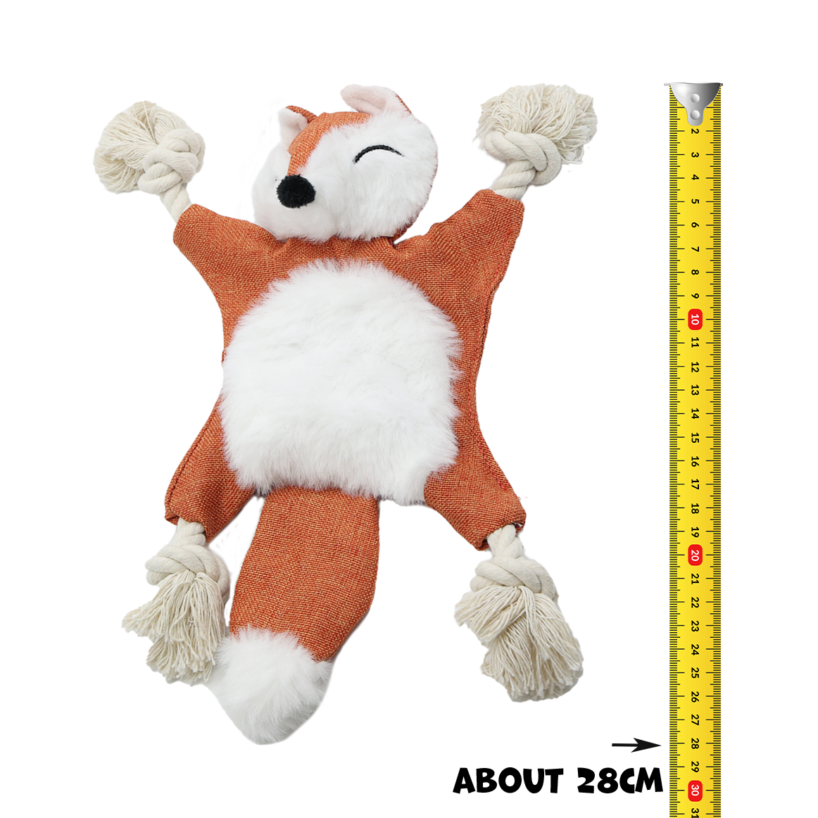 UniQ Pets Rustly Fox with Ropes - плюшена играчка за куче 28 x 26 cm