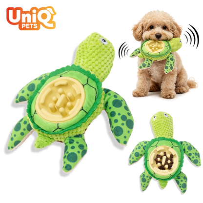 Uniq Pets Plush Dog Toy&Bowl Slowy Green Turtle интерактивна плюшена играчка и купичка за куче