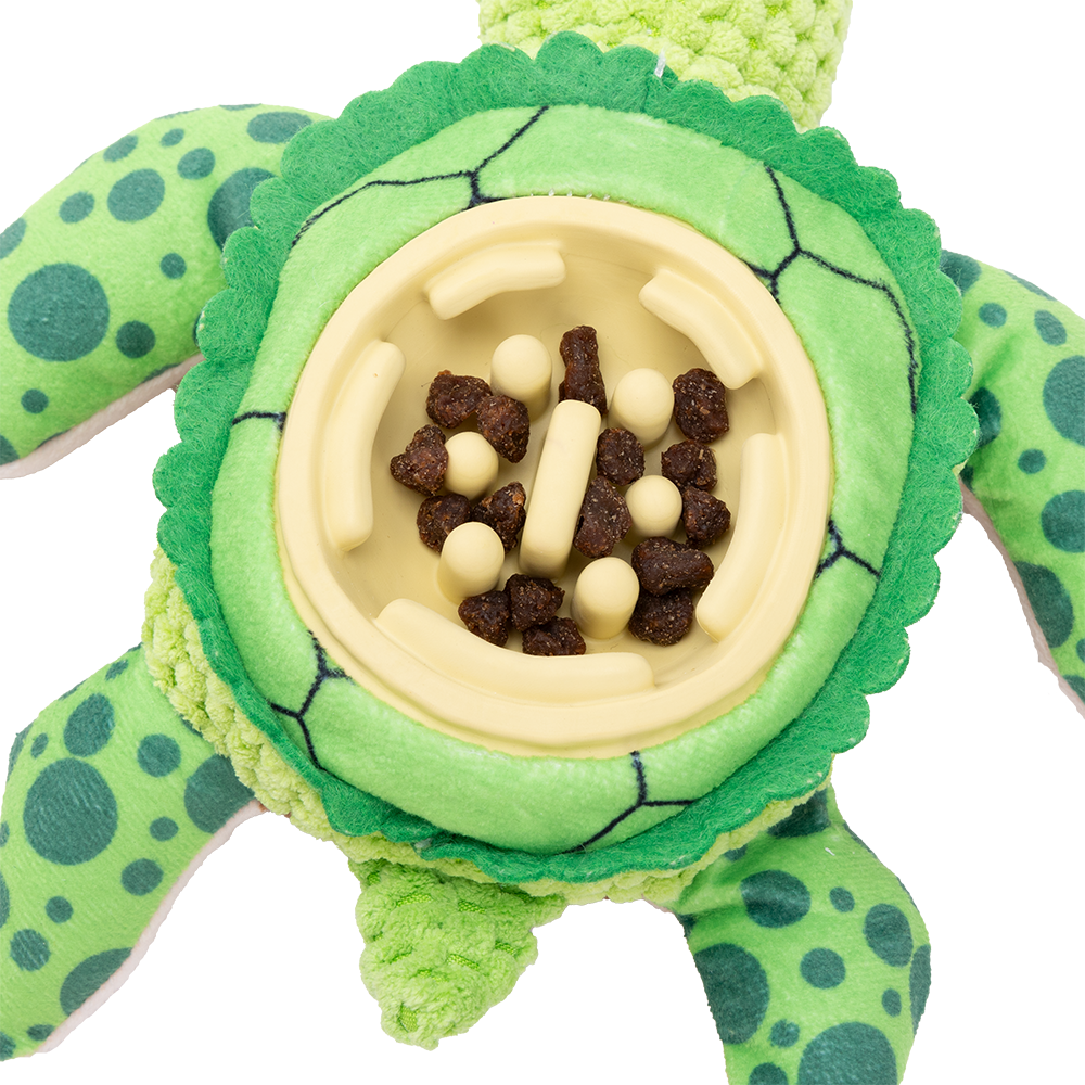 Uniq Pets Plush Dog Toy&Bowl Slowy Green Turtle интерактивна плюшена играчка и купичка за куче