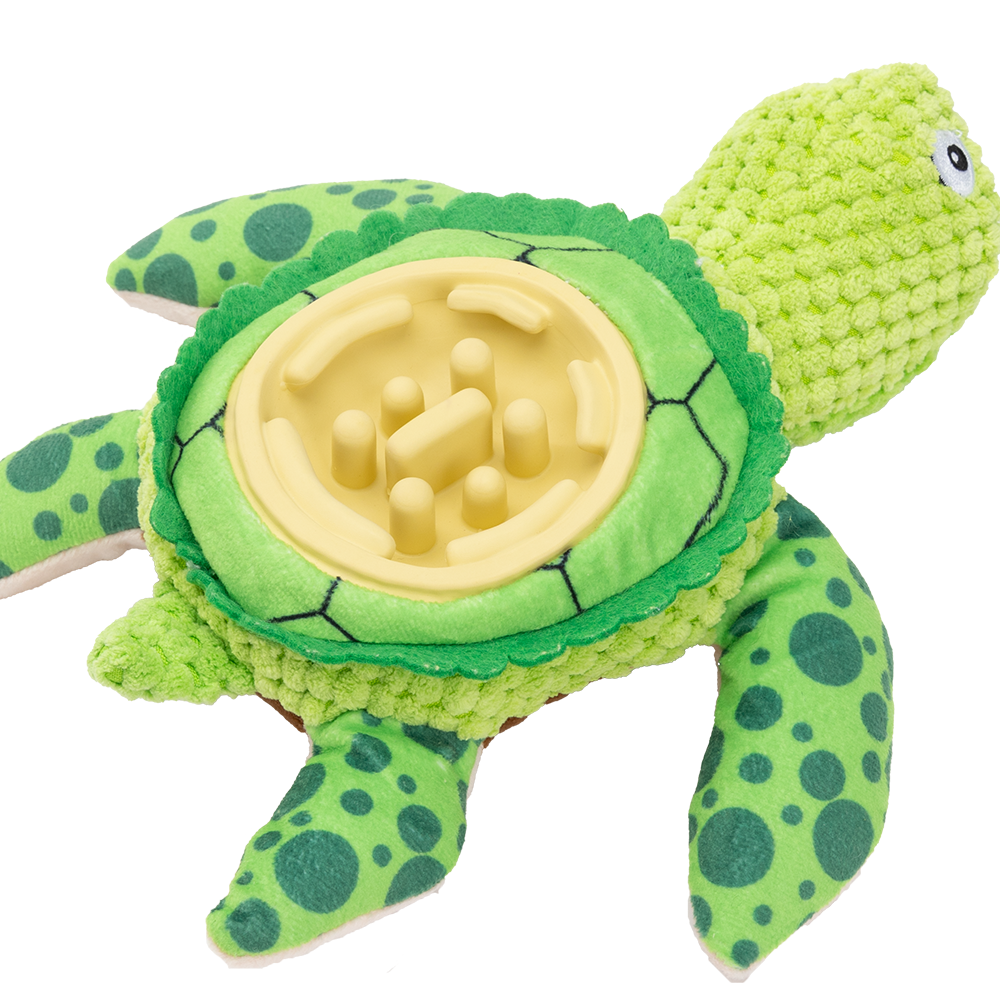 Uniq Pets Plush Dog Toy&Bowl Slowy Green Turtle интерактивна плюшена играчка и купичка за куче