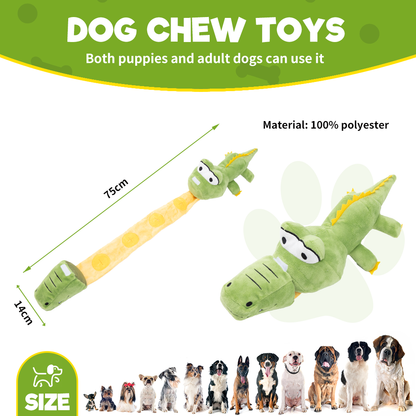 Uniq Pets Plush Dog Toy Sniffies Detachable Green Crocodile интерактивна плюшена играчка за куче, 75 x 14 x 12 см