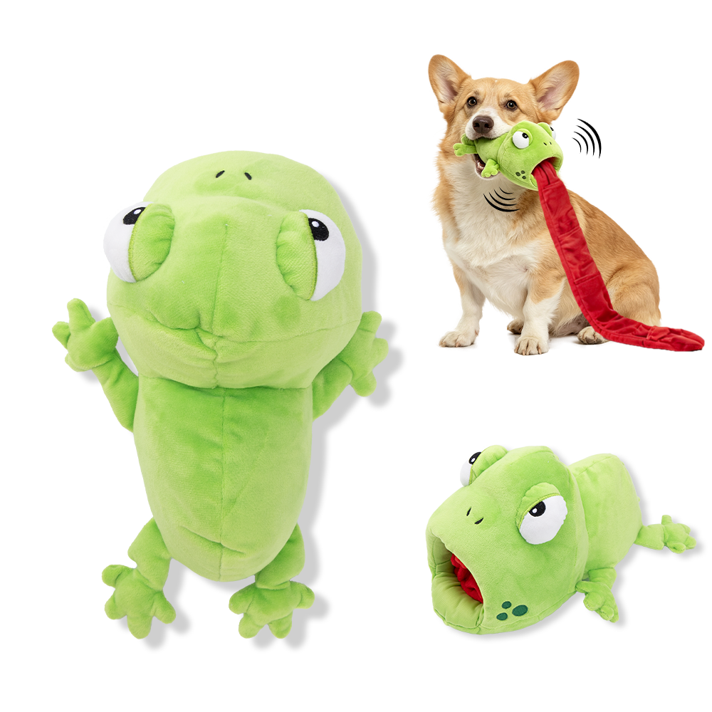 Uniq Pets Plush Dog Toy Sniffies Frog with Long Tongue интерактивна плюшена играчка за куче, 90 x 20 x 17 см