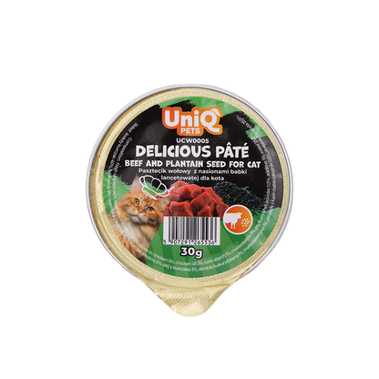 UniQ Delicious Pate beef & psyllium - фин пастет с говеждо и псилиум, 30gr