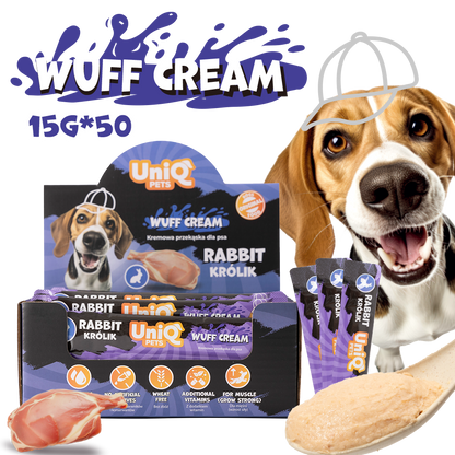 UniQ Pets Dog Snacks Wuffcream Rabbit Кремообразно лакомство за кучета със заешко, 1 брой