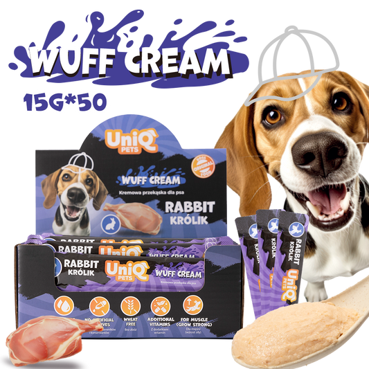 UniQ Pets Dog Snacks Wuffcream Rabbit Кремообразно лакомство за кучета със заешко, 1 брой