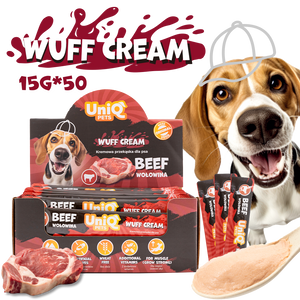 UniQ Pets Dog Snacks Wuffcream Beef Кремообразно лакомство за кучета с говеждо, 1 брой