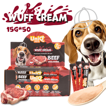 UniQ Pets Dog Snacks Wuffcream Rabbit Кремообразно лакомство за кучета с говеждо, 1 брой