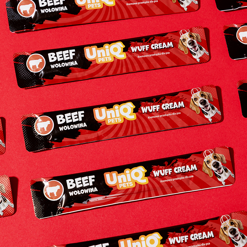 UniQ Pets Dog Snacks Wuffcream Rabbit Кремообразно лакомство за кучета с говеждо, 1 брой