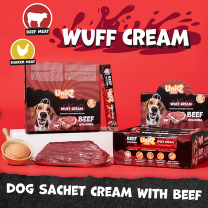 UniQ Pets Dog Snacks Wuffcream Rabbit Кремообразно лакомство за кучета с говеждо, 1 брой