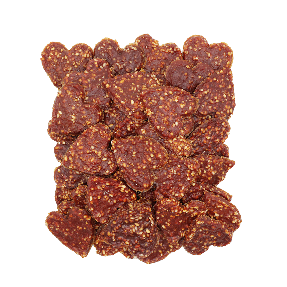 UniQ Pets Dog Snacks duck meat with rice in hearts shape - меки лакомства с патешко и ориз, 500gr