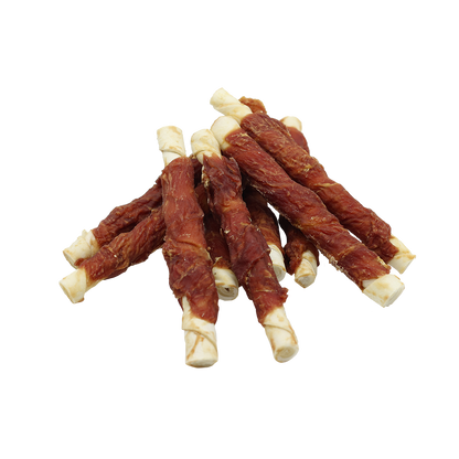 UniQ Pets Dog Snacks duck wraps rawhide sticks - Патешко филе увито на пръчка от сурова кожа 17cm, 500gr