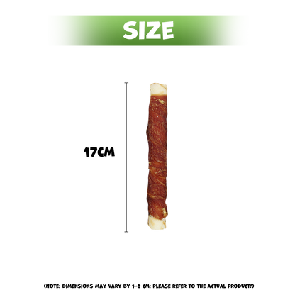 UniQ Pets Dog Snacks duck wraps rawhide sticks - Патешко филе увито на пръчка от сурова кожа 17cm, 500gr