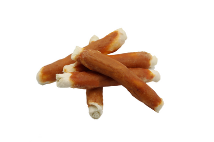 UniQ Pets Dog Snacks chicken meat on thick rawhide sticks 20cm - Дебела rawhide сърцевина с пилешко покритие 500gr