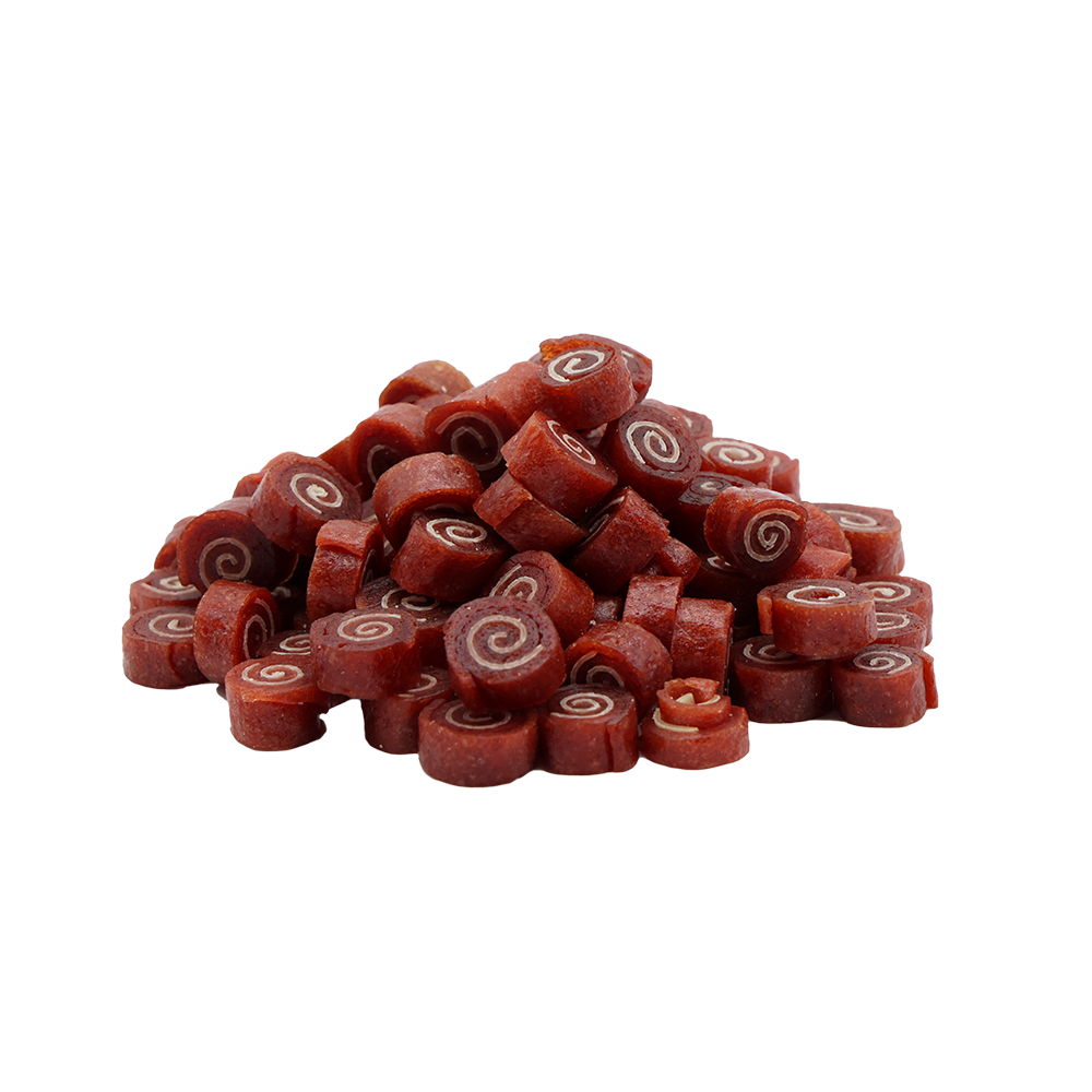 Uniq Pets Sniffy Mini Duck Pollock Rolls – меки лакомства за кучета с патешко и минтай, 500 г