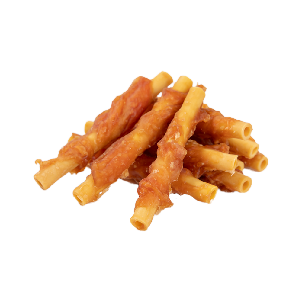 Uniq Pets Dog Snacks Duo Rabbit Wraps Sweet Potato Tubes – лакомства за кучета със заешко и сладък картоф, 500 г