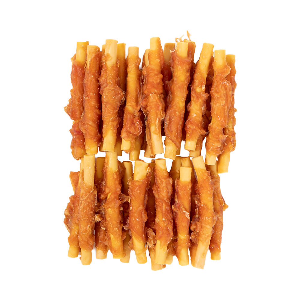 Uniq Pets Dog Snacks Duo Rabbit Wraps Sweet Potato Tubes – лакомства за кучета със заешко и сладък картоф, 500 г