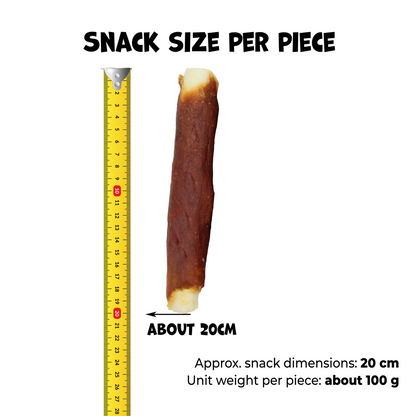 Uniq Pets Dog Snacks Rawhide Duck Meat on Thick Rawhide Sticks дебели дъвчащи стикове с патешко, 20 см, 500 г