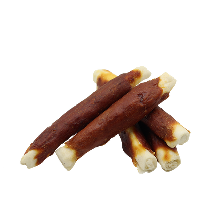 Uniq Pets Dog Snacks Rawhide Duck Meat on Thick Rawhide Sticks дебели дъвчащи стикове с патешко, 20 см, 500 г