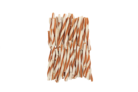 Uniq Pets Meaty Chicken Pollock Sandwich Twists дъвчащи лакомства за кучета с пилешко и сайда, 500 г