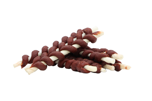 Uniq Pets Dog Snacks Rawhide Beef Wraps Rawhide Sticks – дъвчащи лакомства за кучета с говеждо и говежда кожа, 500 г