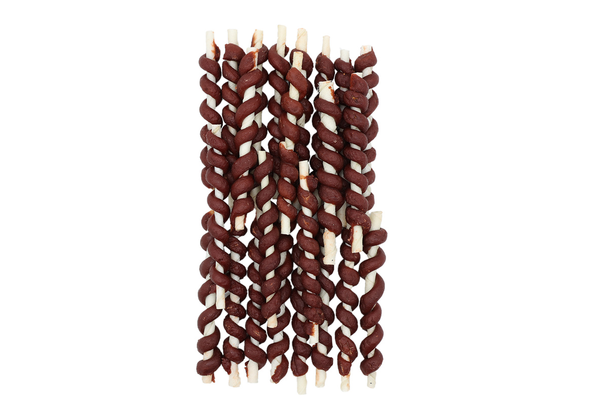 Uniq Pets Dog Snacks Rawhide Beef Wraps Rawhide Sticks – дъвчащи лакомства за кучета с говеждо и говежда кожа, 500 г