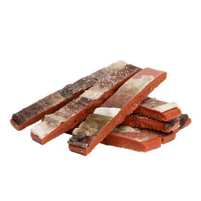 Uniq Pets Meaty Duck & Fish Skin Strips – лакомства за кучета с патешко и кожа от треска, 500 г