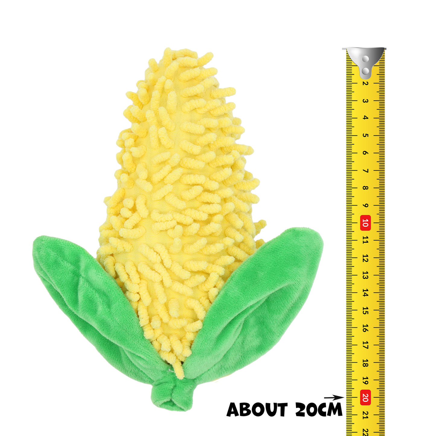Uniq Pets Squeakies Chenille Corn – плюшена играчка царевица за кучета със звук, 21 × 10 см