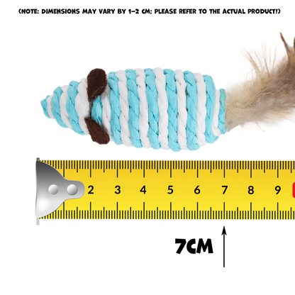 Uniq Pets Mousehunt Mouse with Feather – играчка мишка за котка от сизал с перо, 7 см
