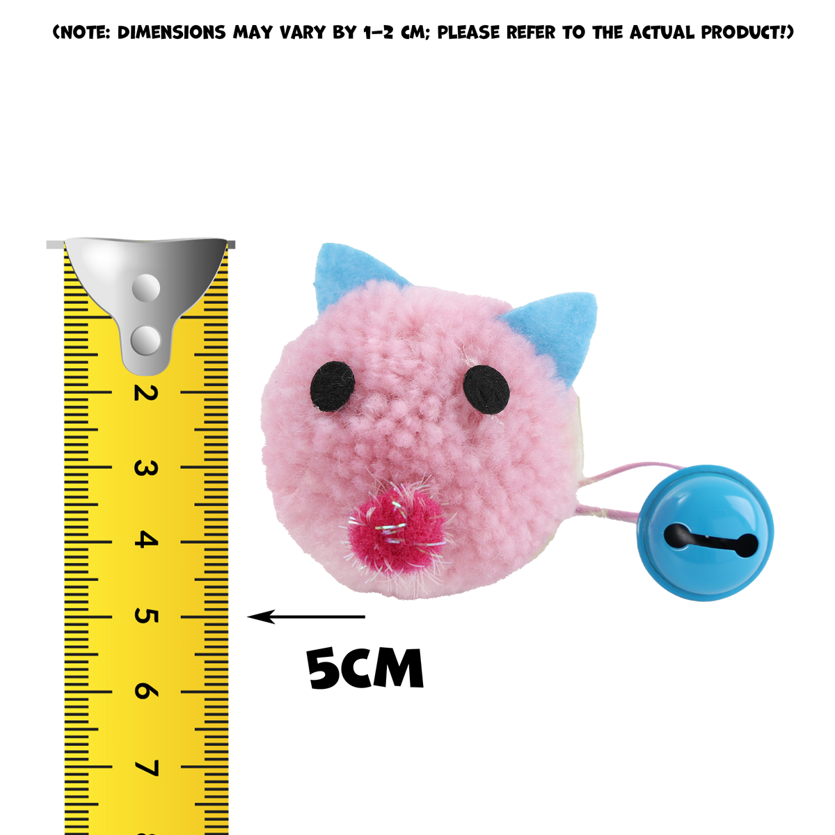 Uniq Pets Mousehunt Plush Mouse Ball – плюшена играчка мишка за котка със звънче, 5 см