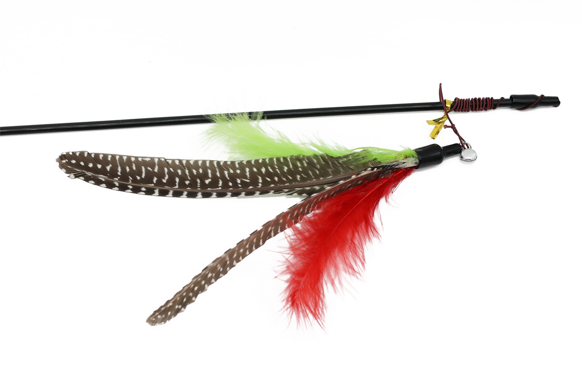 Uniq Pets Swishy – въдица за котка с перо на ластик, 41–101,5 см