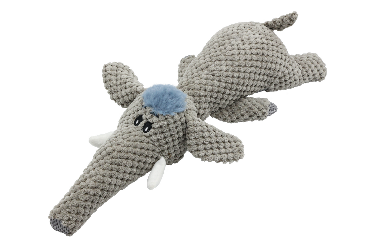 Uniq Pets Squeakies Elephant Tug Toy – плюшена играчка за дърпане за куче с пищялка, 40 см