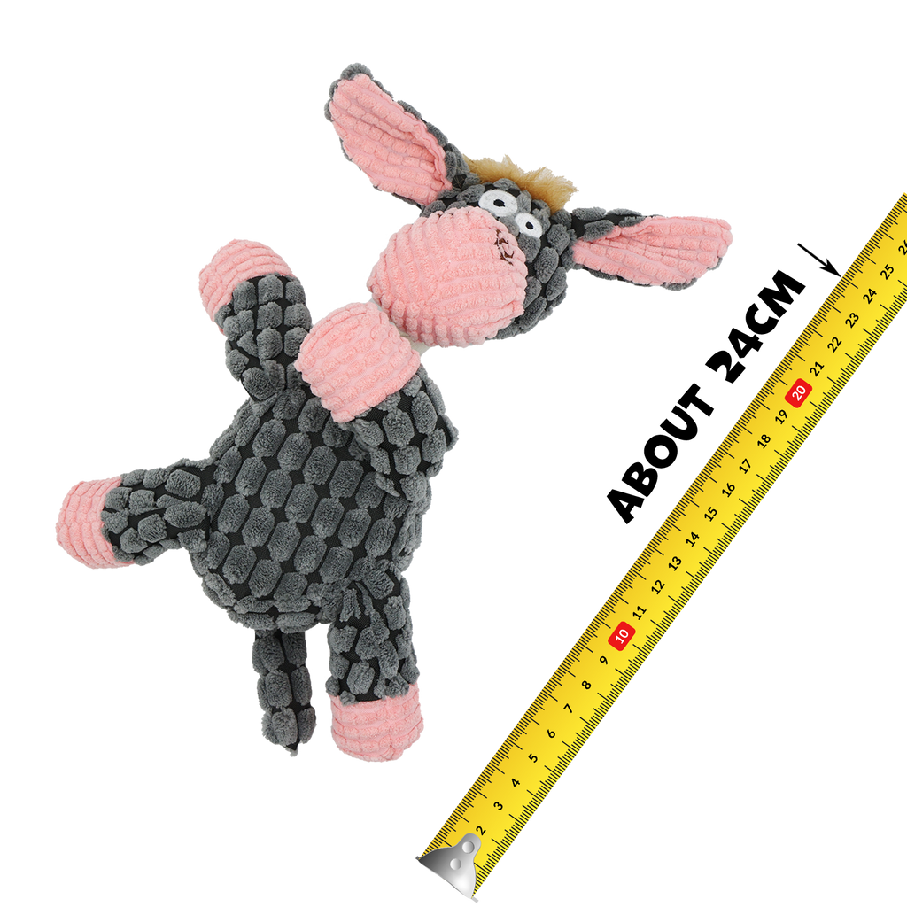 Uniq Pets Squeakies Sitting Donkey Plush Dog Toy, 24 cm