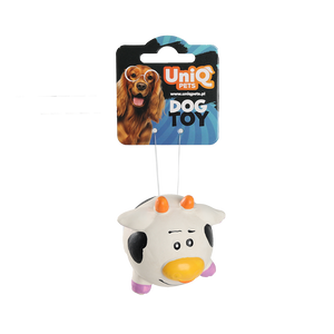Uniq Pets Squeakies Cow Ball – латексова топка крава за куче с пищялка, 6 см
