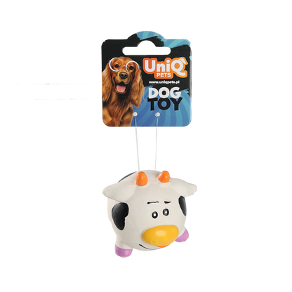 Uniq Pets Squeakies Cow Ball – латексова топка крава за куче с пищялка, 6 см