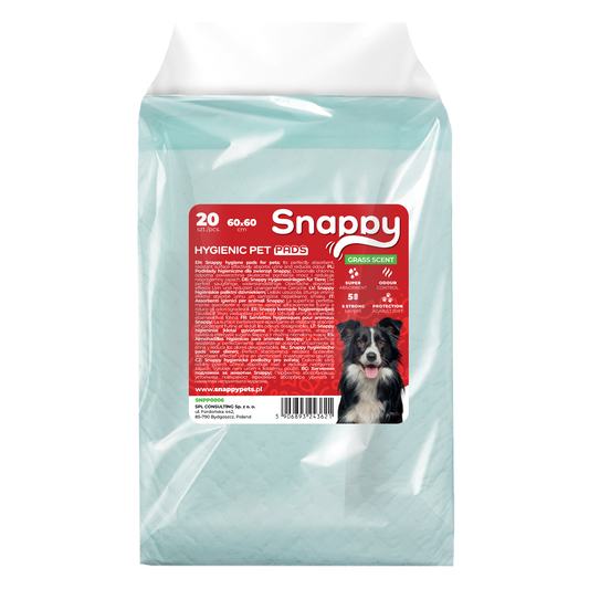 Snappy Hygienic Pet Pads Pawdry Grass Scent хигиенни подложки с аромат на трева, 60x60 см, 20 бр.