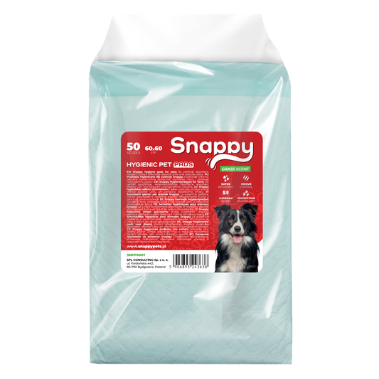 Snappy Hygienic Pet Pads Pawdry Grass Scent хигиенни подложки с аромат на трева, 60x60 см, 50 бр.