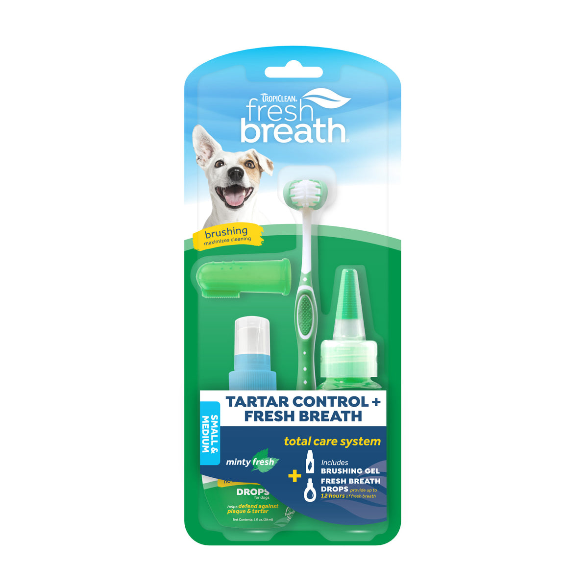 TropiClean Fresh Breath Комплект против Плака и Зъбен Камък (S/M)