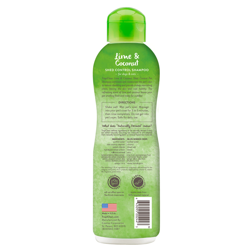 TropiClean Lime & Coconut Shed Control Shampoo 355ml