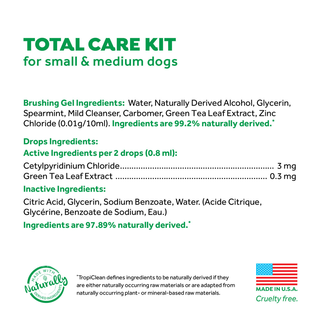 TropiClean Fresh Breath Plaque and Tartar Dental Kit (S/M)